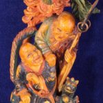 Antique Painted Ivory Statue